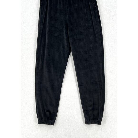 VICTORIAS SECRET Ribbed Velour Jogger Pants Womens Small Black Velvet NEW - Picture 5 of 15